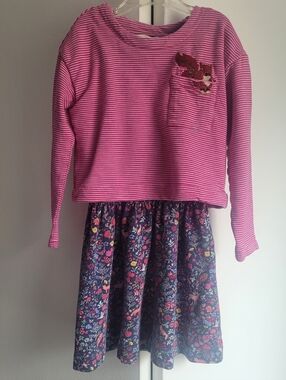 Joules Woodland Creature Long-sleeved Dress Embroidered Squirrel